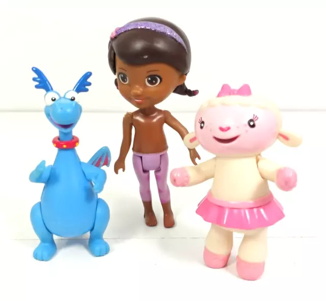 Just Play Doc McStuffins Lot Of 3 Doc Lambie Stuffy 3-4" Action Figures / Dolls