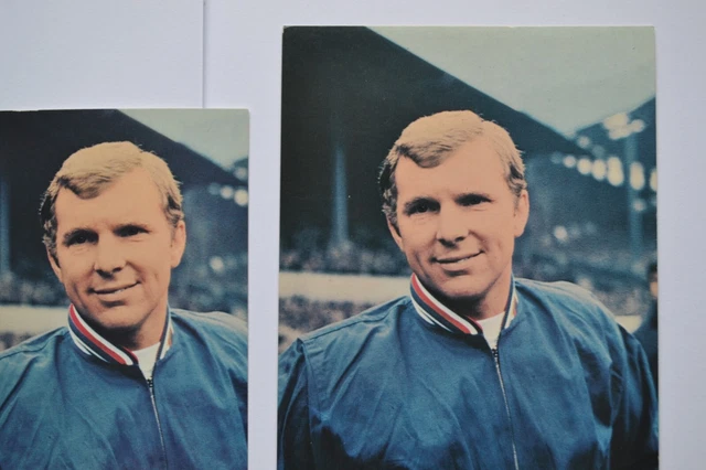 3x Bobby Moore, England, Bergmann-Bilder, WM 1966,1970, kein Panini, ungeklebt 3