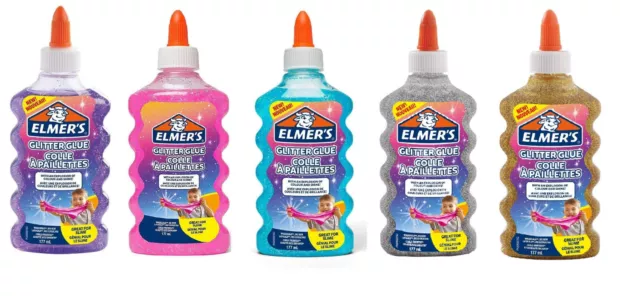 Elmer's colle pailletée, violette, lavable et adaptée aux enfants, 177 ml -  Parfaite pour fabriquer du slime