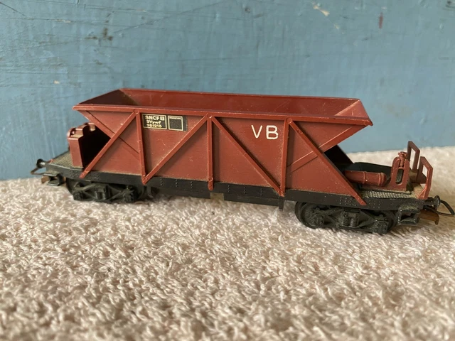 Wagon Maquette HO VB (Vollon & Brun) Plat à Ballast Avec Vigie, France, Ancien