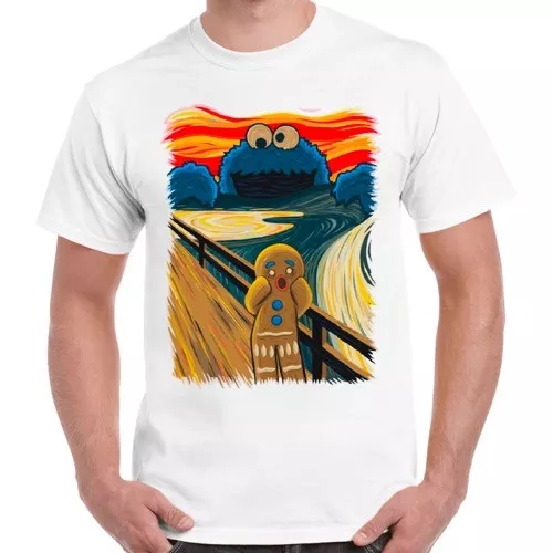 Gingerbread Man Cookie Monster The Scream Cool Funny Gift Retro T Shirt 2272