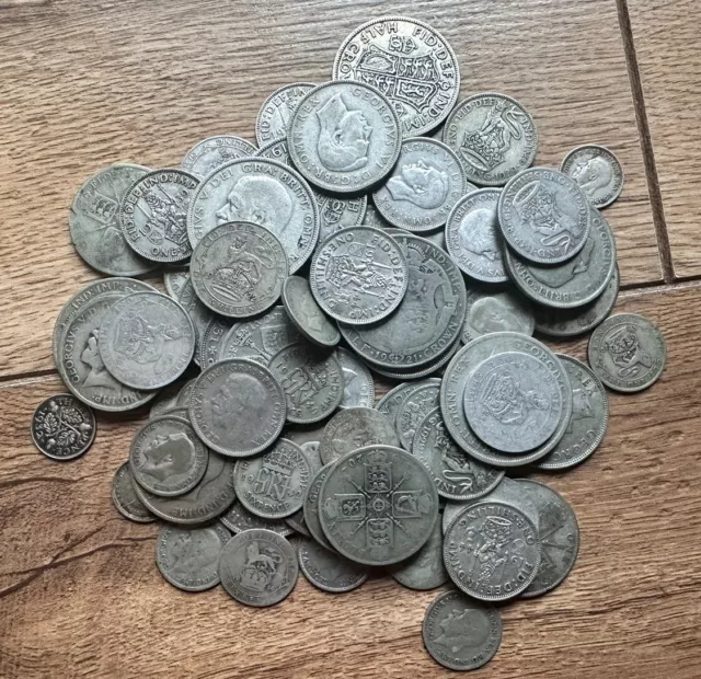 GB Lots Of Silver Coins Scrap Or Collect 500  Grams