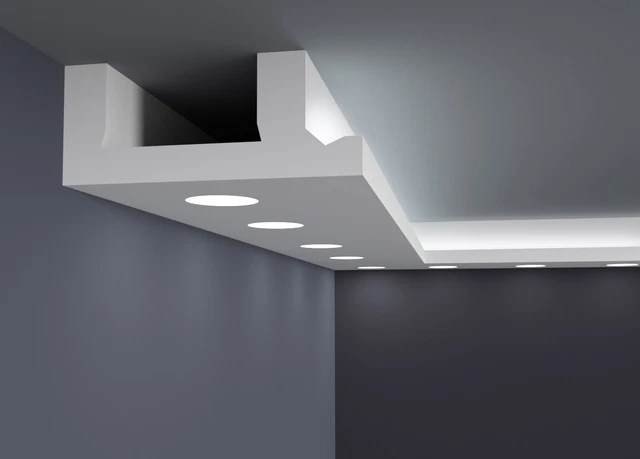 (40 metros) - Listones de techo, listones de estuco LED, LED listones decorativos listones de estuco
