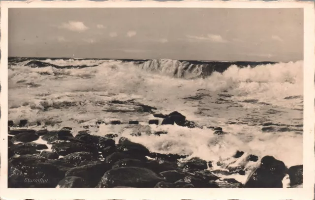 AK Ostsee, Strand, Brandung, Ükeritz auf Usedom 1940 gelaufen (Nr. 1584)