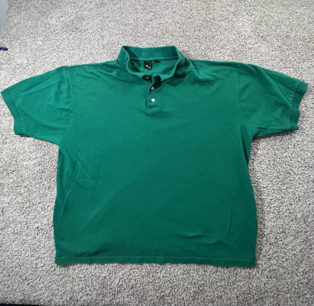 Reebok Mens Green Short Sleeve Polo Shirt Size 2XL 100% Cotton