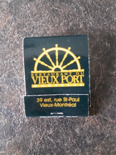 Restaurant Du Vieux Port Montreal Quebec Matchbook Cover