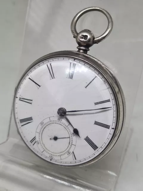 Servised Antique Solid Silver Gents Fusee Chester Pocket watch 1860 Ref3379