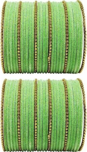 24 Teile Grün Farbe Samt Glas Armreif Mädchen / Damen Schmuck
