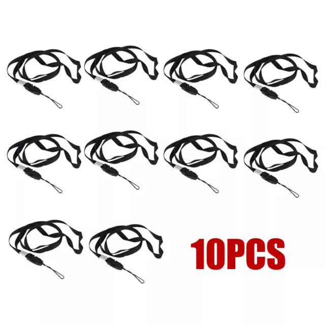 10x Black Lanyard Neck Strap ID Pass Student Card Phone Holder Badge Clip Strap