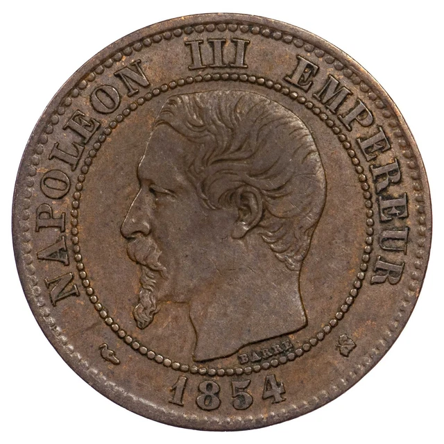 France 2 centimes 1854 K Napoléon III TTB+ Bordeaux bronze monnaie française
