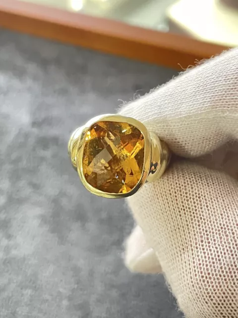 David Yurman Large Noblesse Ring with Faceted Citrine 5 2