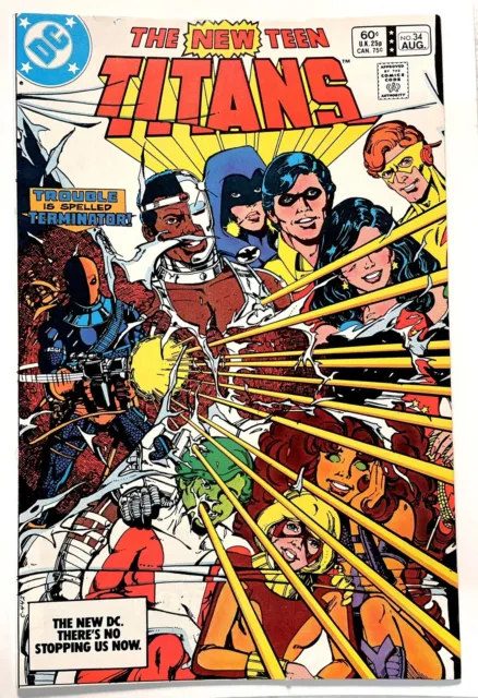 The New Teen Titans 34 DC Comics 1983 Deathstroke Classic George Perez Cover VF-