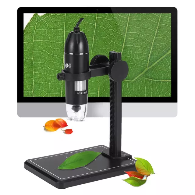 1600X 8LED 2MP USB Digital Microscope Borescope Magnifier Camera (White)