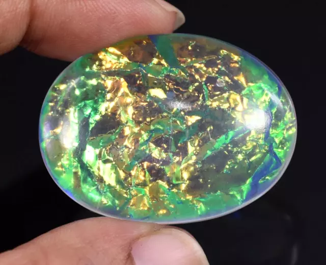 28,10 ct natürlicher Gilson White Opal Doublet Welo Fire Splash loser...