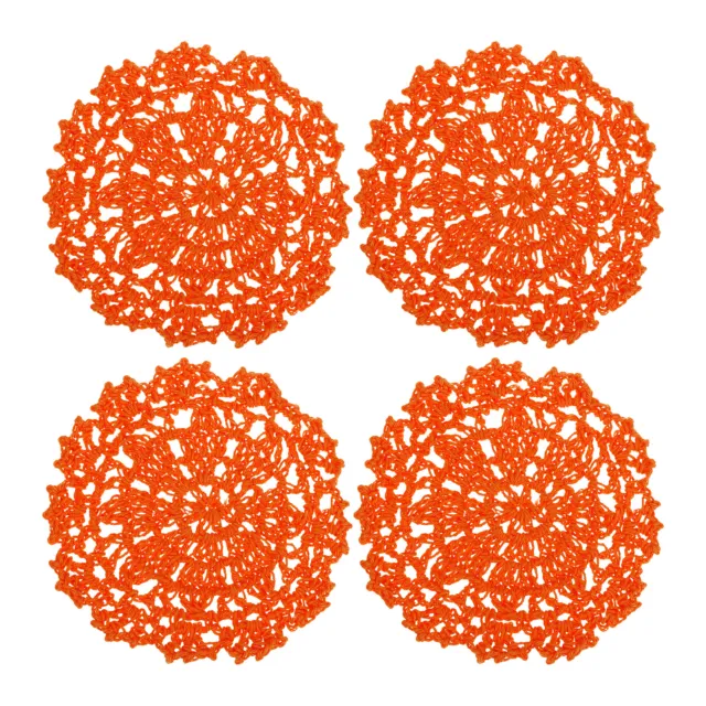 Tessuto Sottobicchieri,4pz 4" con Motivo Floreale per Decorazione (Arancione)