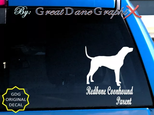 Redbone Coonhound -Mom -Dad -Parent(s) Vinyl Decal Sticker -Color -HIGH QUALITY