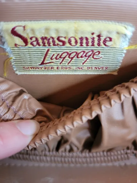 Vintage Samsonite Shwayder Bros Leather Luggage Train Case  #4912 Tan/Brown 8