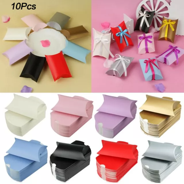 10PCS Cute Kraft Paper Pillow Party Favour Gift Candy Bag Wedding Favor Box