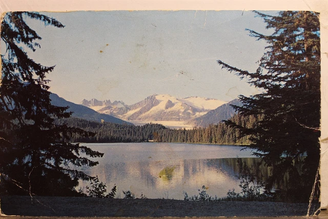 Alaska AK Auke Lake Juneau Ice Cap Mendenhall Glacier Postcard Old Vintage Card