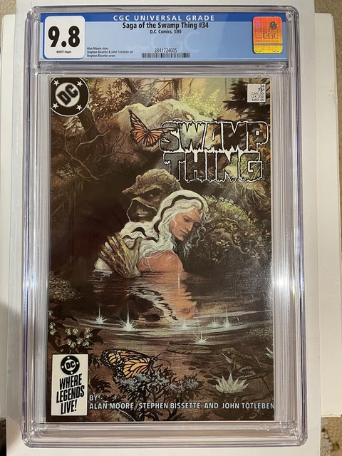 Saga of the Swamp Thing #34 DC (1985) RARE CGC 9.8 -A.Moore_Controversial cover!