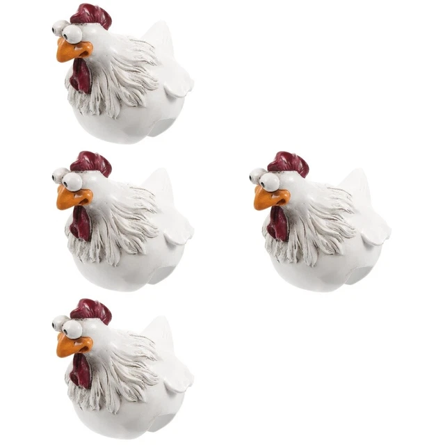 4x Funny Multi-use Premium Farm Animal Figurines hen statue for Garden Fence