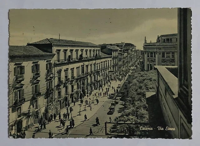 CATANIA  - Via Etnea   vg 1957 f g. Animata  e bella