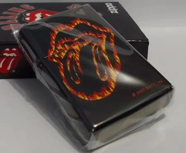 Zippo 2007 C 07 Rolling Stones Flaming Tongue Licorice Brass Insert