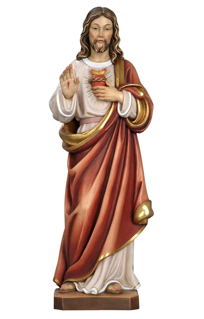SACRED HEART OF Jesus Statue Wood Carved - Model 2 EUR 191,07 - PicClick FR