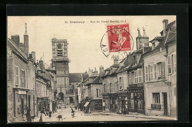 CPA Clamecy, Rue du Grand Marché 1913
