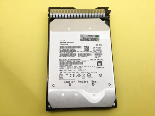 861594-B21 HPE 8TB SATA 6G 7.2K LFF (3.5IN) SC 512E HDD 861609-001 w/ blank tray