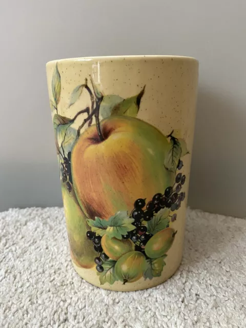 Vintage Poole Guilded Crafts Ltd Ceramic Utensil Holder/Vase Fruits Design