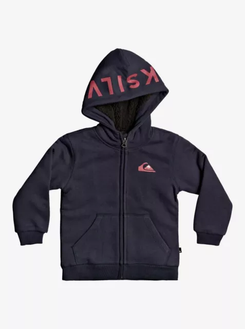 New NWT Quiksilver Boys Best Wave Shera Zip-Up Hoodie Hooded Pockets Size 5