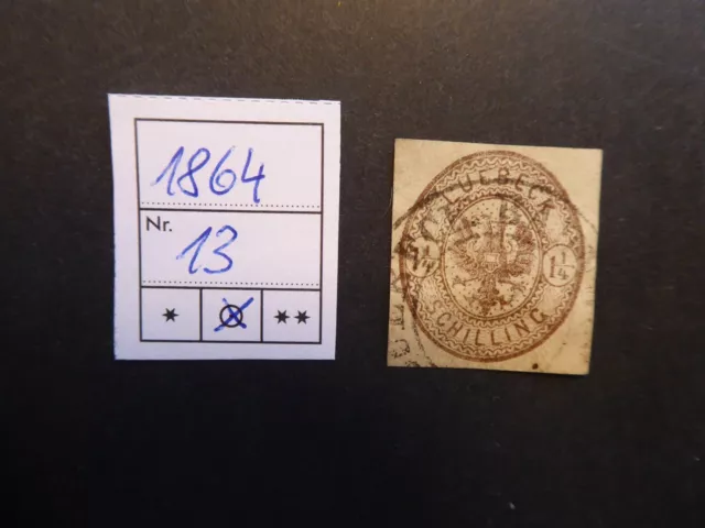 Altdeutschland: LÜBECK 1864: MiNr.13 gestempelt. Wert:  M€ 70,-