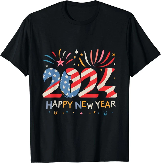 HAPPY NEW YEAR 2024 USA Funny Party Family Christmas TShirt 12.69