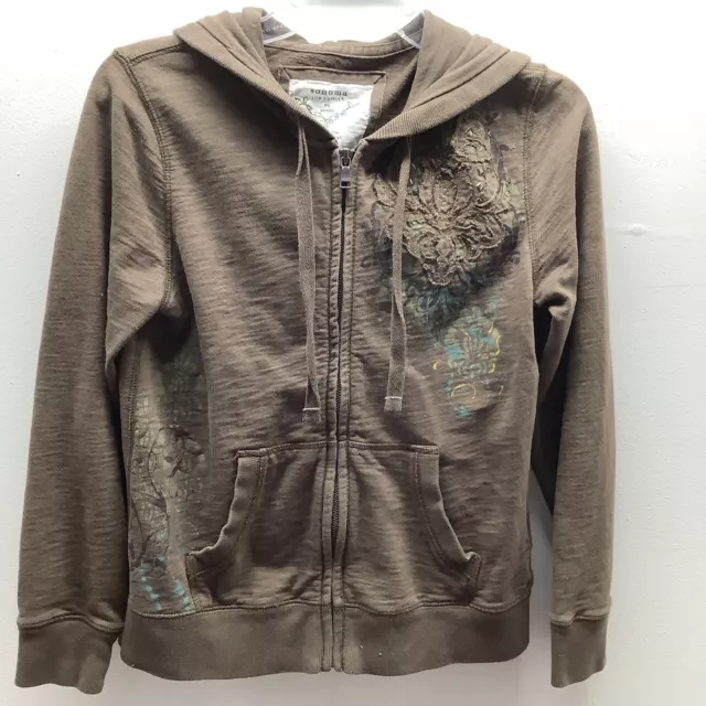 Sonoma Life & Style Hooded Jacket Womens Petite Small Casual Embroidered Jacket