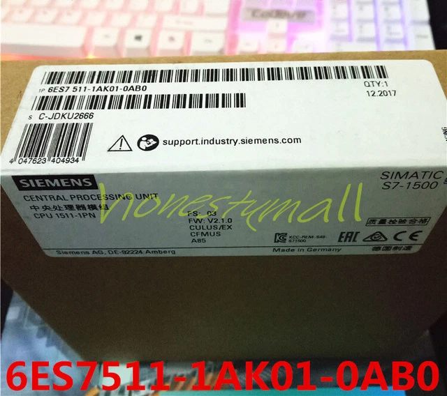 Siemens Simatic S7 1500 CPU 1511-1 Pn 6ES7511-1AK01-0AB0 6ES7 511-1AK01-0AB0 Neu