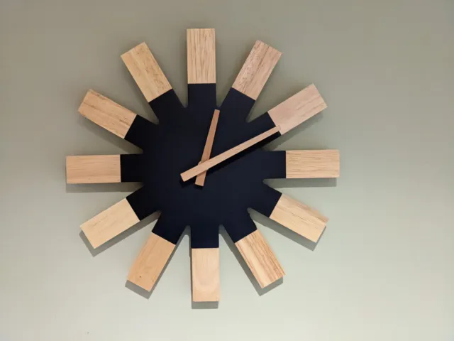 Foxtop - Gear Wooden Wall Clock Silent Non-Ticking Battery Operated