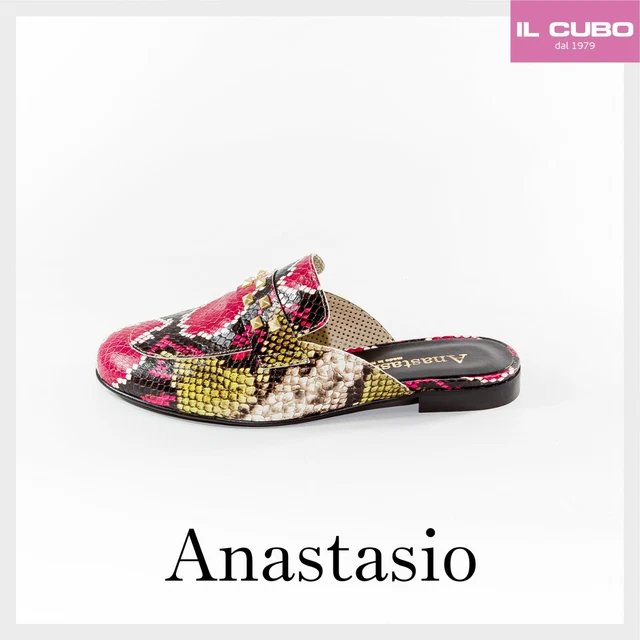 SABOT SCARPA DONNA Pelle Multicolor Tacco H 2 Cm Marca Anastasio Comode Leggere EUR 54 00 PicClick IT