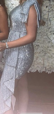 Missguided Peace And Love Silver Sequin Dress