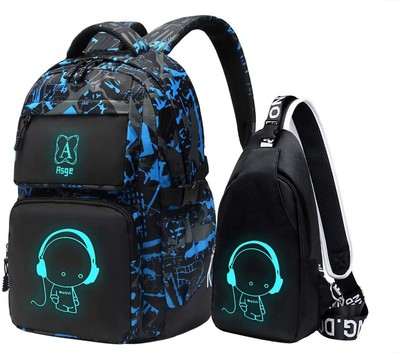 Sac à Dos Garcon Enfant Ecole Cartable Scolaire Classique Homme Voyage Cartable à Dos Camouflage Secondaire College PC 