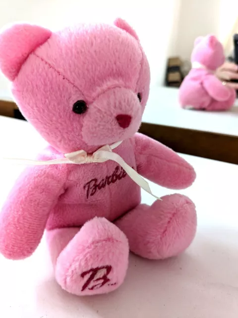 1980 - 1990s Genuine Barbie Teddy Bear Hot pink