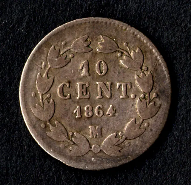 Empire of Maximilian * 10 centavos Silver * 1864 Mo-M * Mexico City Mint Scarce!