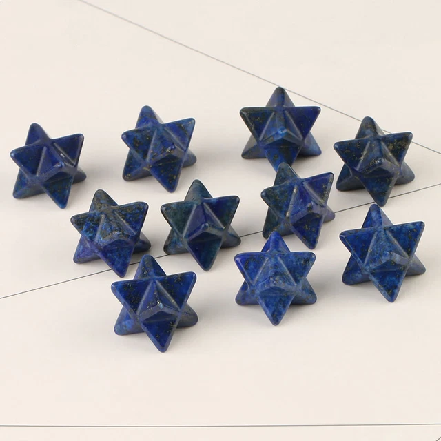 20x Wholesale Natural Lapis Lazuli Stone Merkaba Star Skull Reiki Healing