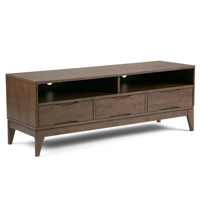 Simpli Home Harper Solid Wood Universal Tv Media Stand 60" Wide  Entertainment