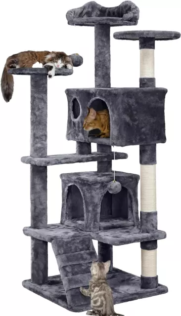 54in Cat Tree Tower Condo Furniture Scratch Post for Kittens Pet House Play