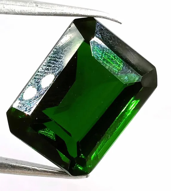 Natural Tsavorite Green Garnet Egl Certified 18.75 Ct Emerald Cut Loose Gemstone