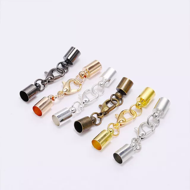 10pcs Lobster Clasps Necklace Bracelet Cord End Cap Jewelry Making Connector DIY