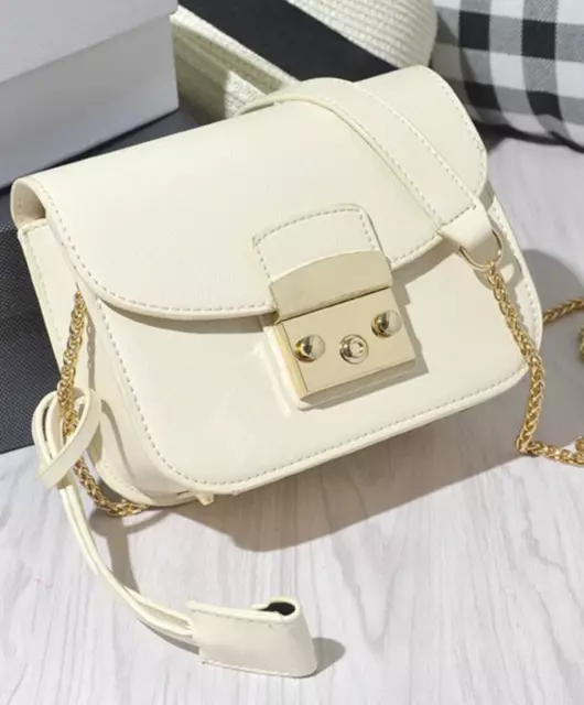 Unbranded Furla Beige Chain Clasp Bag small flap bag female small shoulder bag