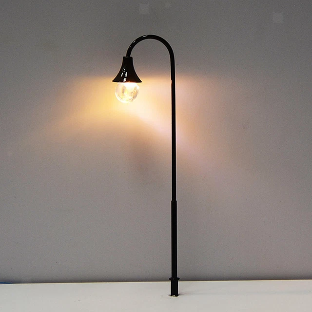10 Lampadaires Double Tête Pour Modélisme Ferroviaire - Échelle 1:100, Lumière Chaude - Tiardey