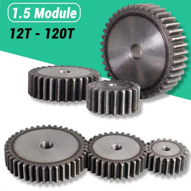 Steel Spur Gear 1.5 Mod 12T-120 Teeth Metal Pinion Gear Moter Gear Flat Gear